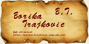 Borika Trajković vizit kartica